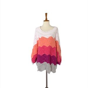 Andree Colorblock‎ Batwing Sweater Size Large Vintage